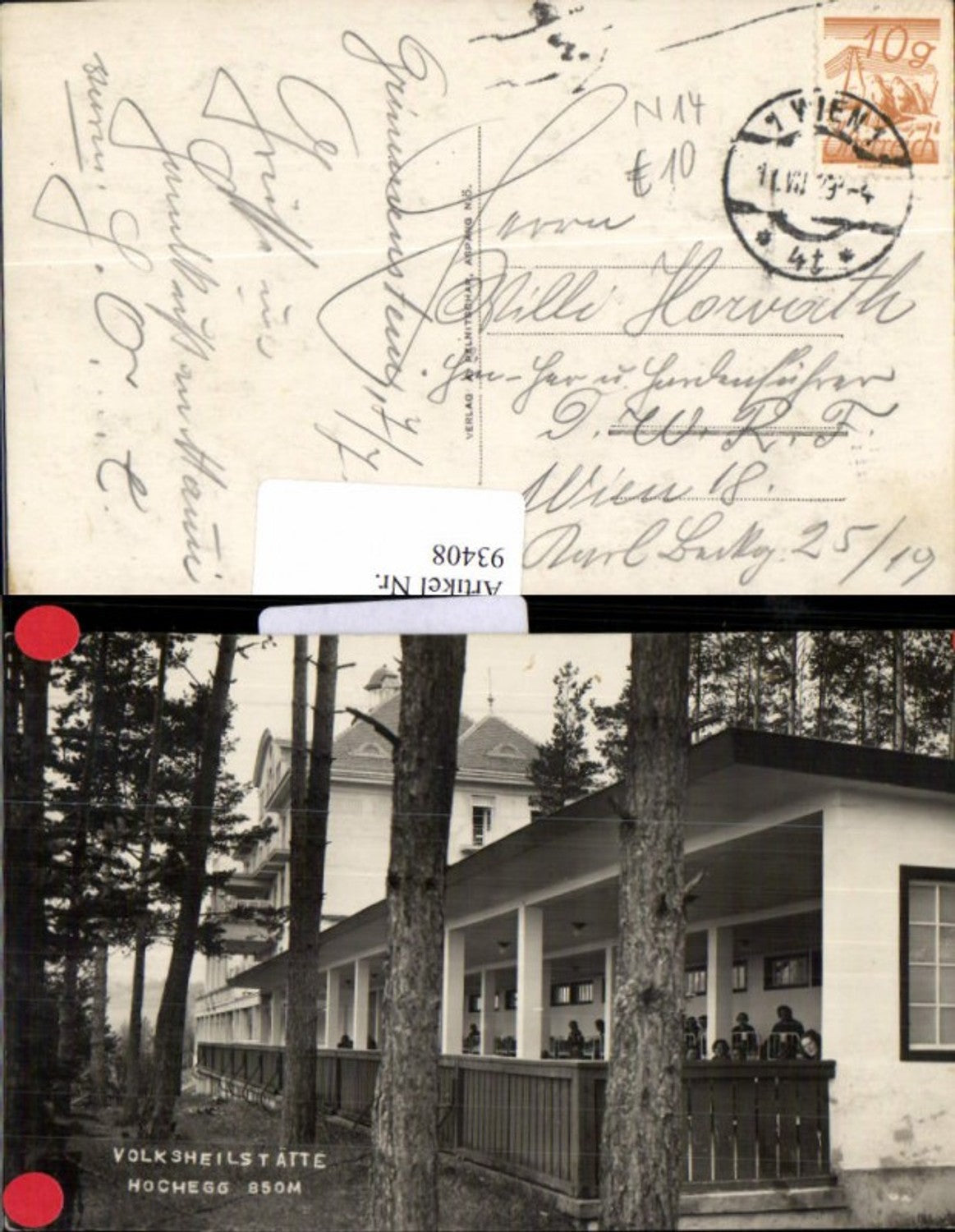 93408,Hochegg Volksheilstätte 1929