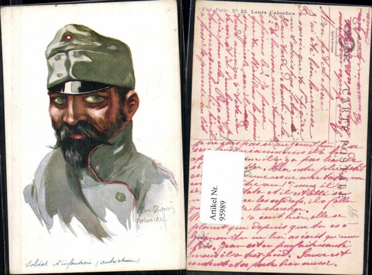 95989,Em. Dupuis K.K. Soldat Infanterie Armee Uniform