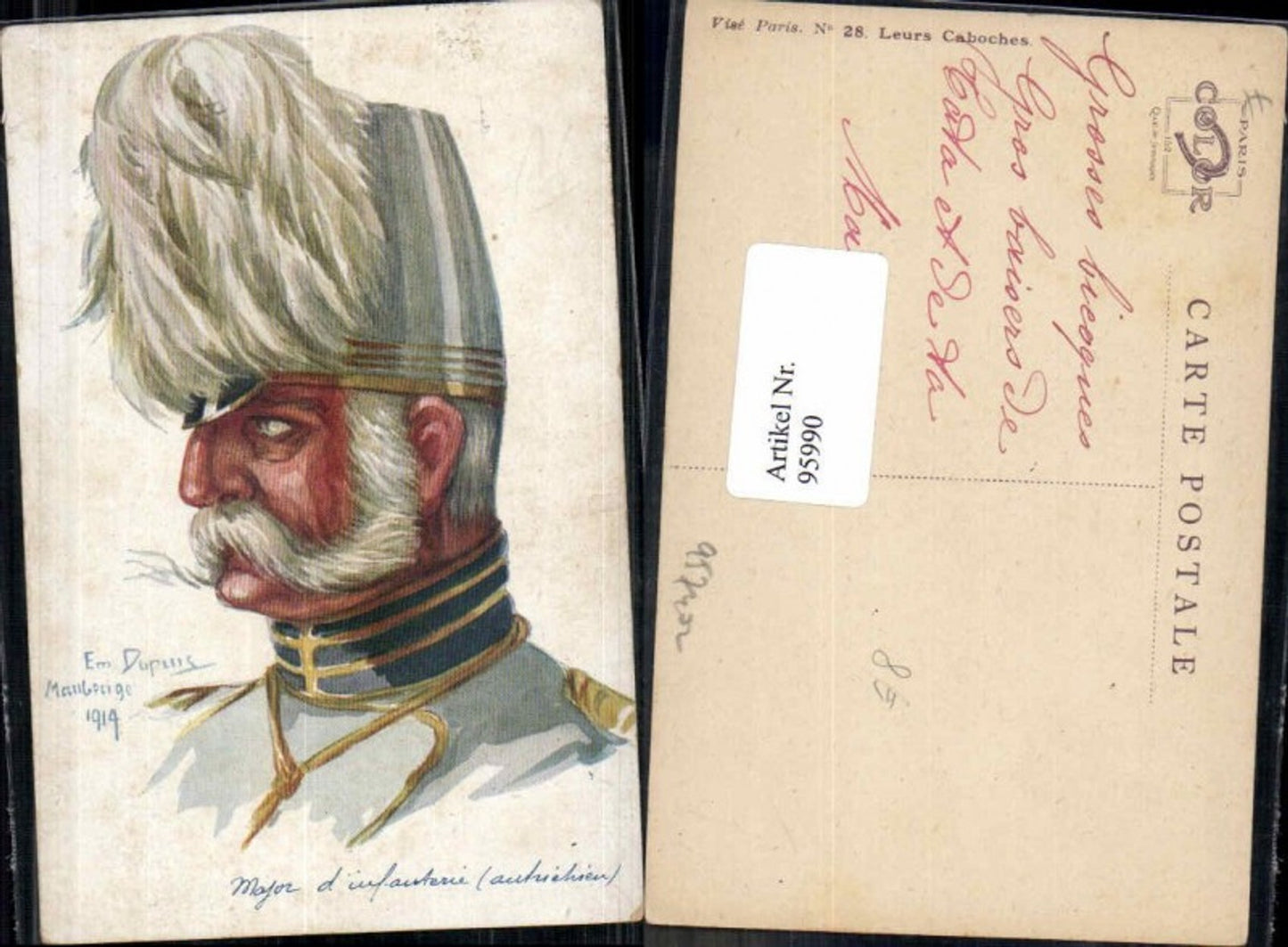 95990,Em. Dupuis K.K. Major Infanterie Armee