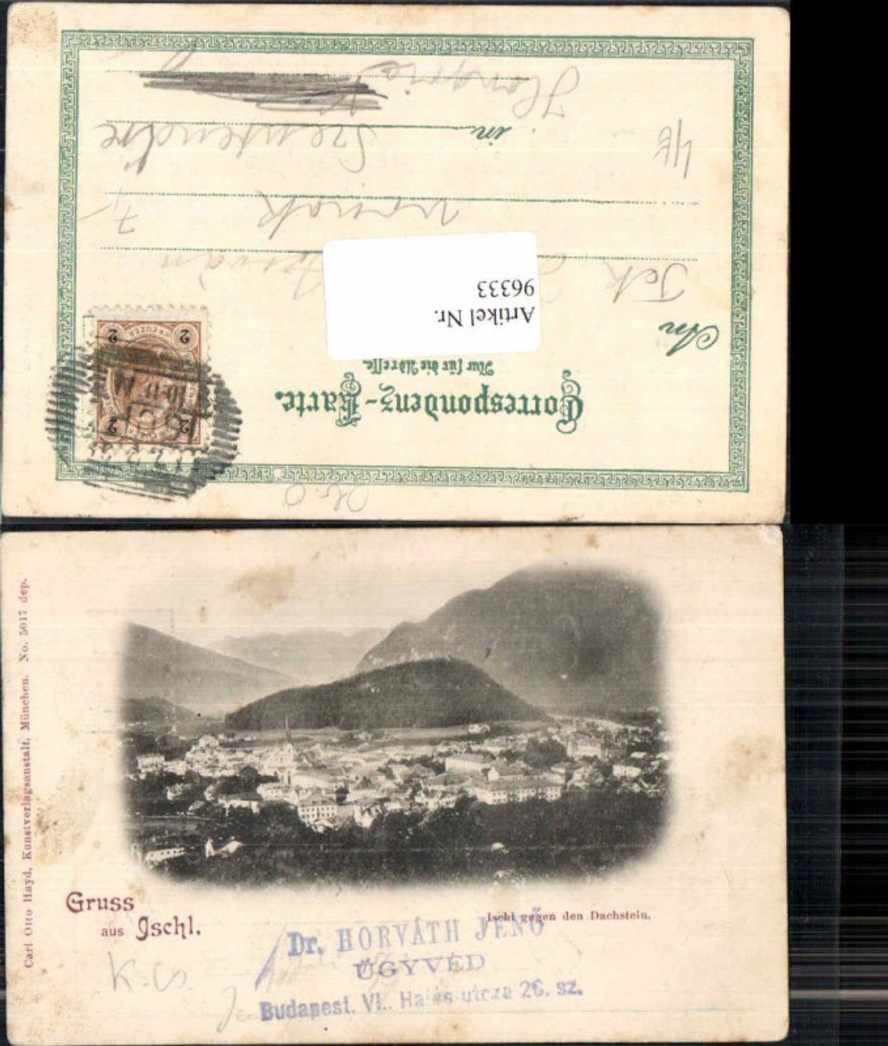 96333,Gruss aus Ischl geg. Dachstein pub Carl O. Hayd 5017