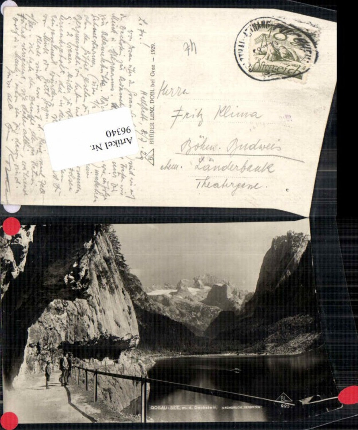 96340,Gosau See Gosausee m. Dachstein pub Lenz 923