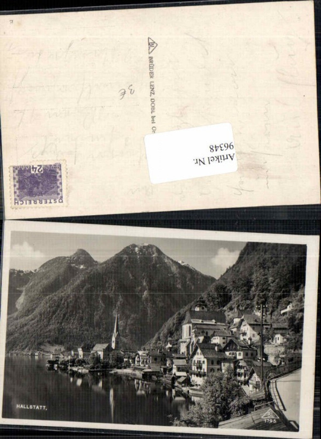 96348,Hallstatt Schöne Häuseransicht pub Lenz 1795