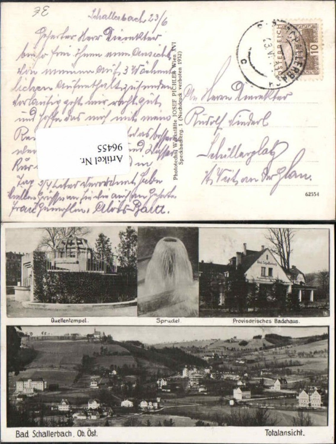 96455, Bad Schallerbach Bathhouse Sprudel 1930
