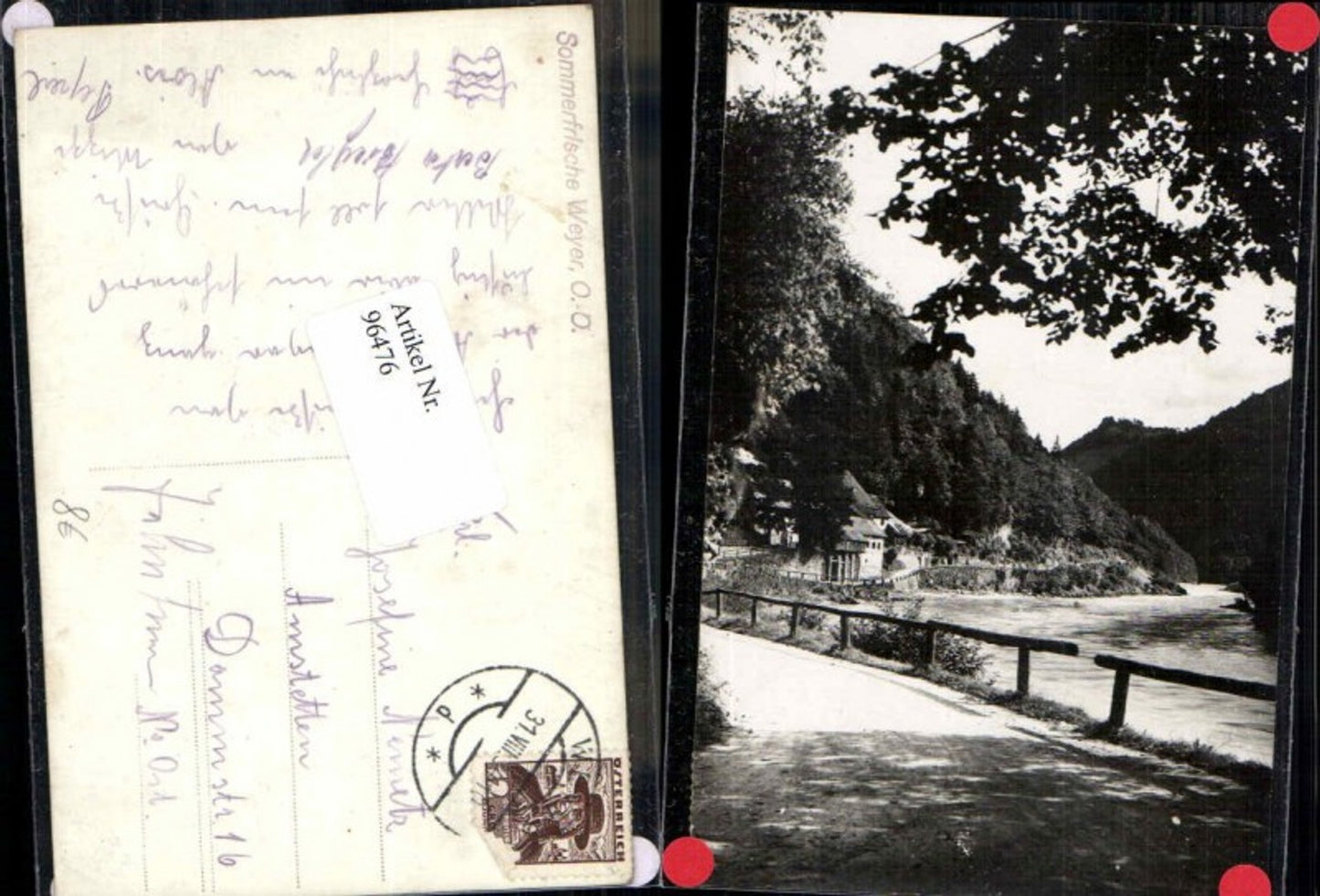 96476,Seltene Wegpartie Weyer a.d. Enns 1934