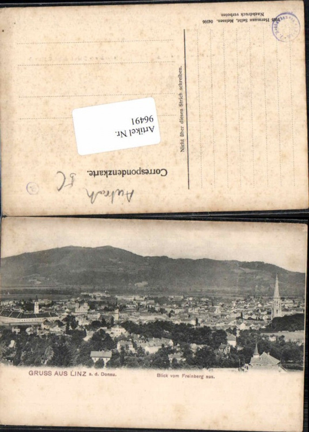 96491,Gruss aus Linz a.d. Donau 1905