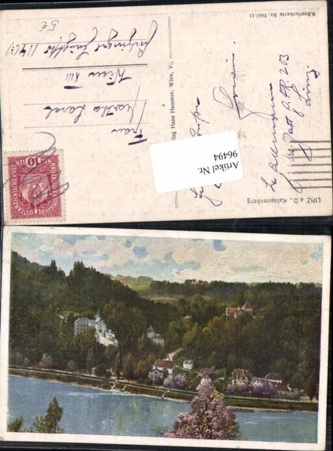 96494,Linz Kalvarienberg Partie Künstlerkarte Nr 7007-11