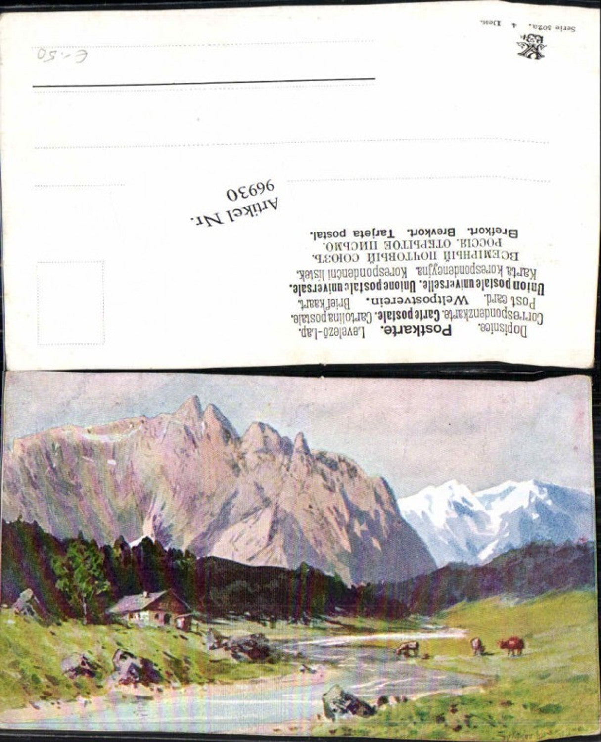 96930, Splitgerber jun. Great alpine landscape house river
