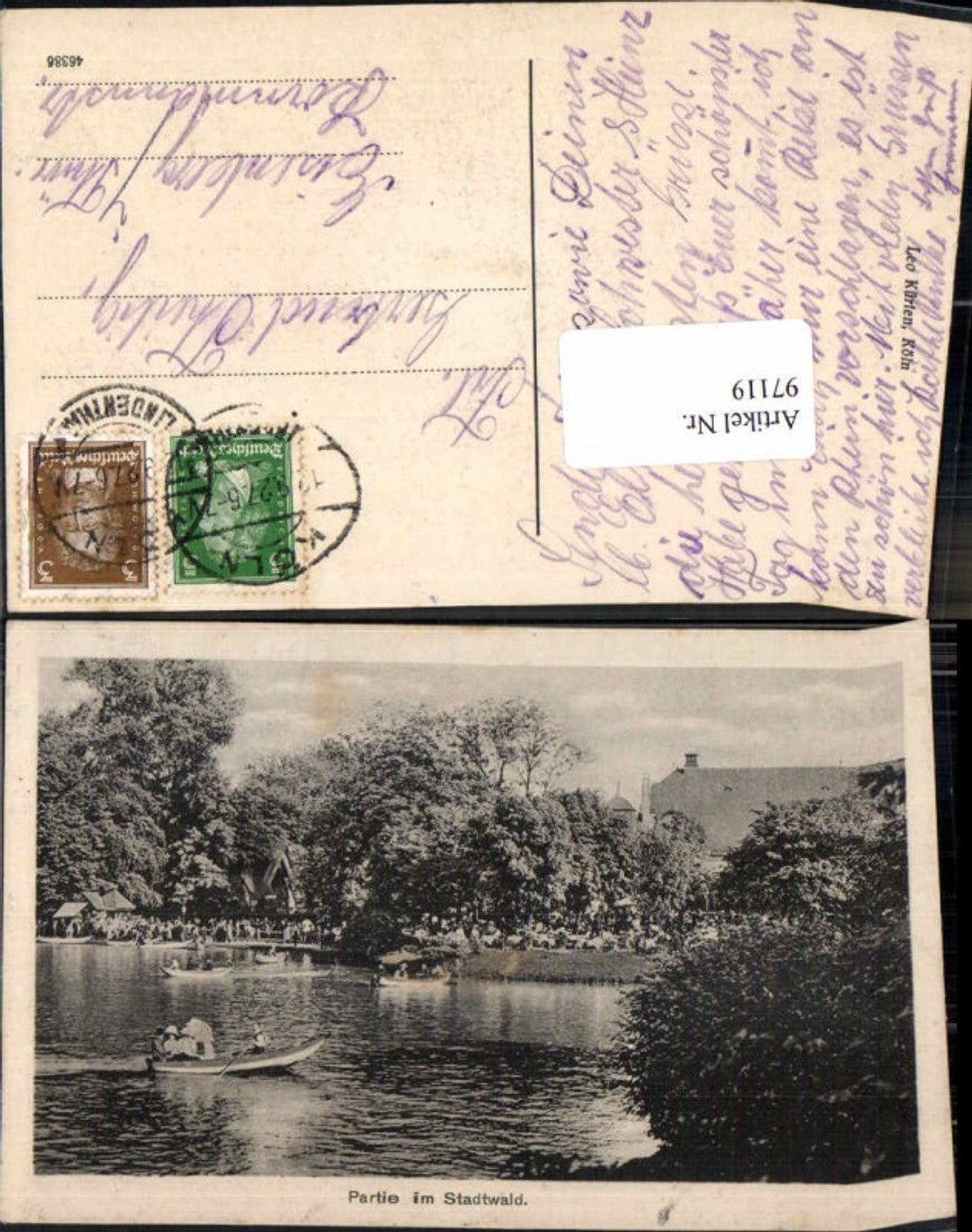 97119,Köln Partie im Stadtwald m., Boot See