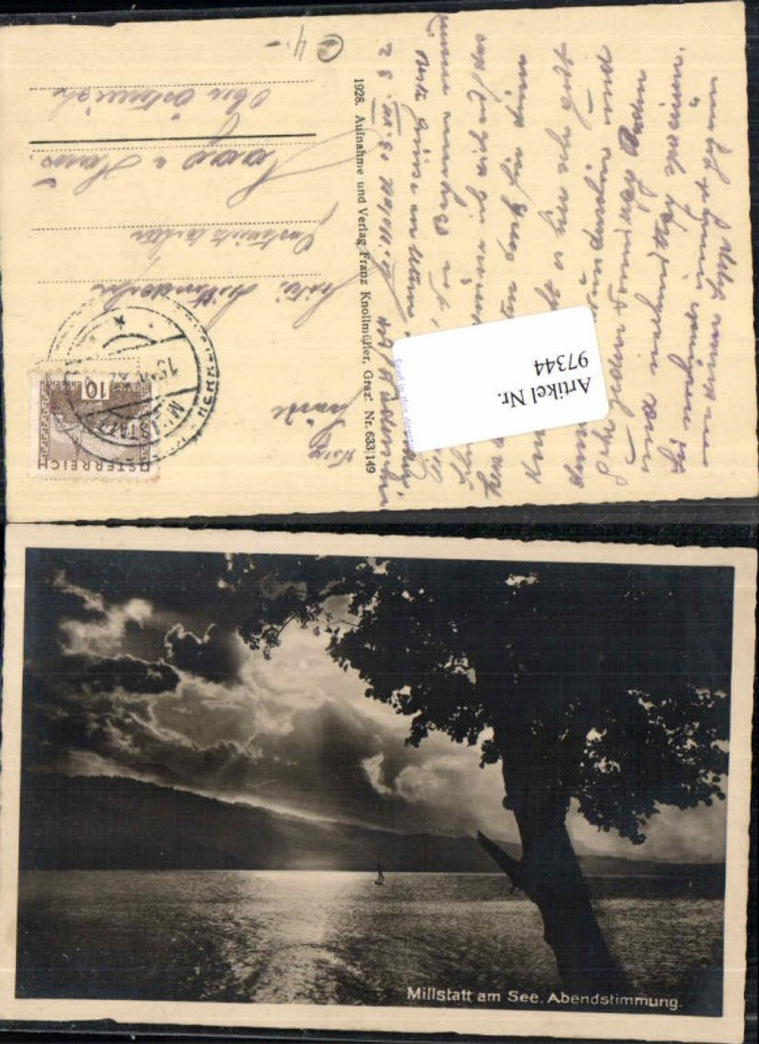 97344, Millstatt am See Evening mood Tree 1928