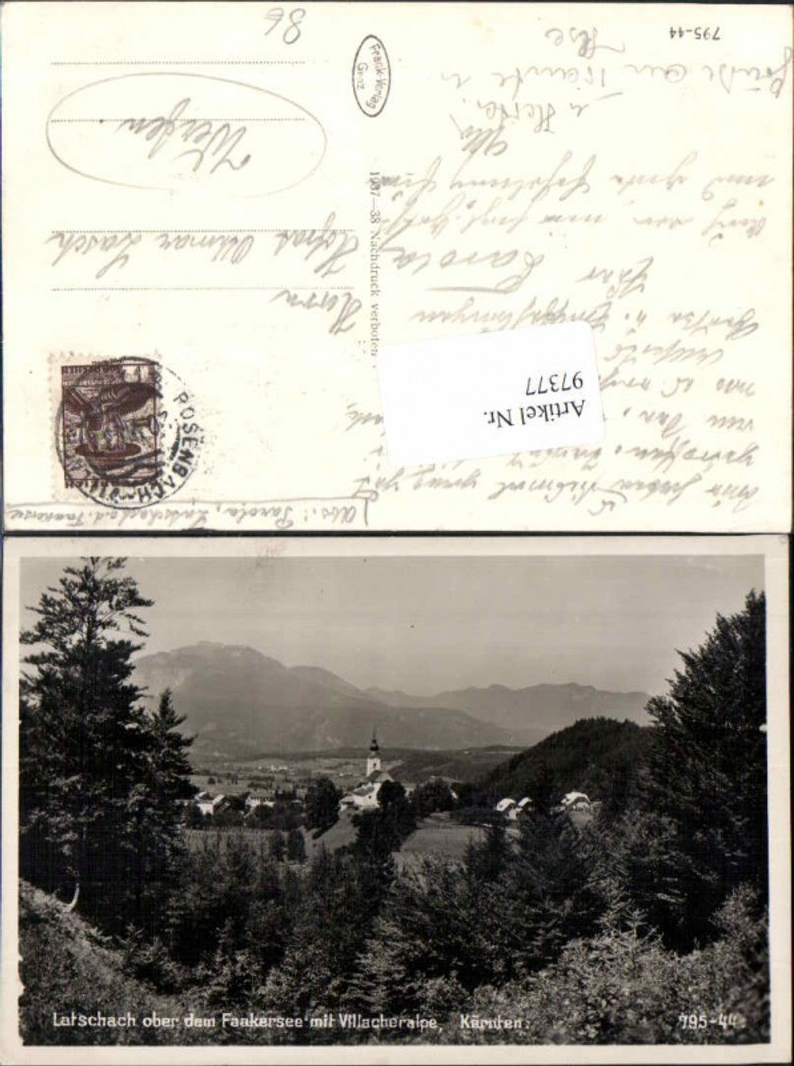97377,Latschach above the Faakersee Faak 1937