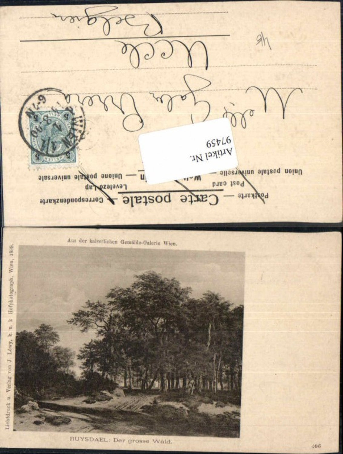 97459,Ruysdael Der Grosse Wald Lichtdruck C. Löwy 1899