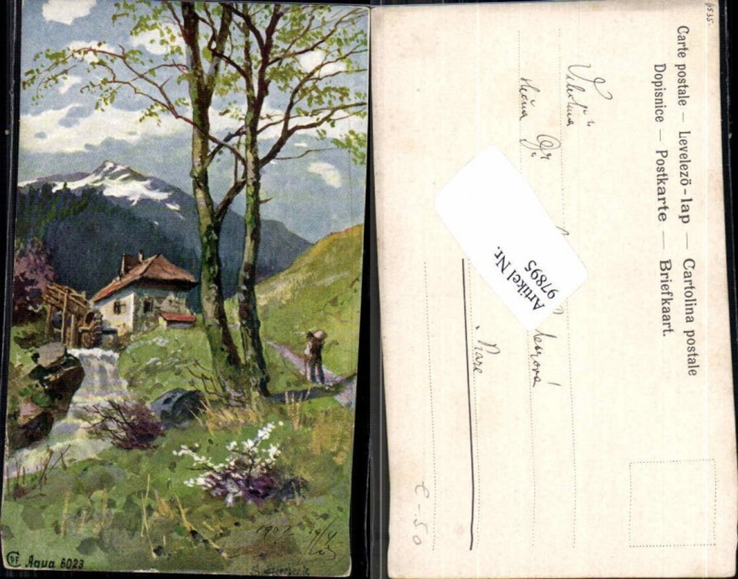 97895, J. Splitgerber jun Artist card House in the mountains