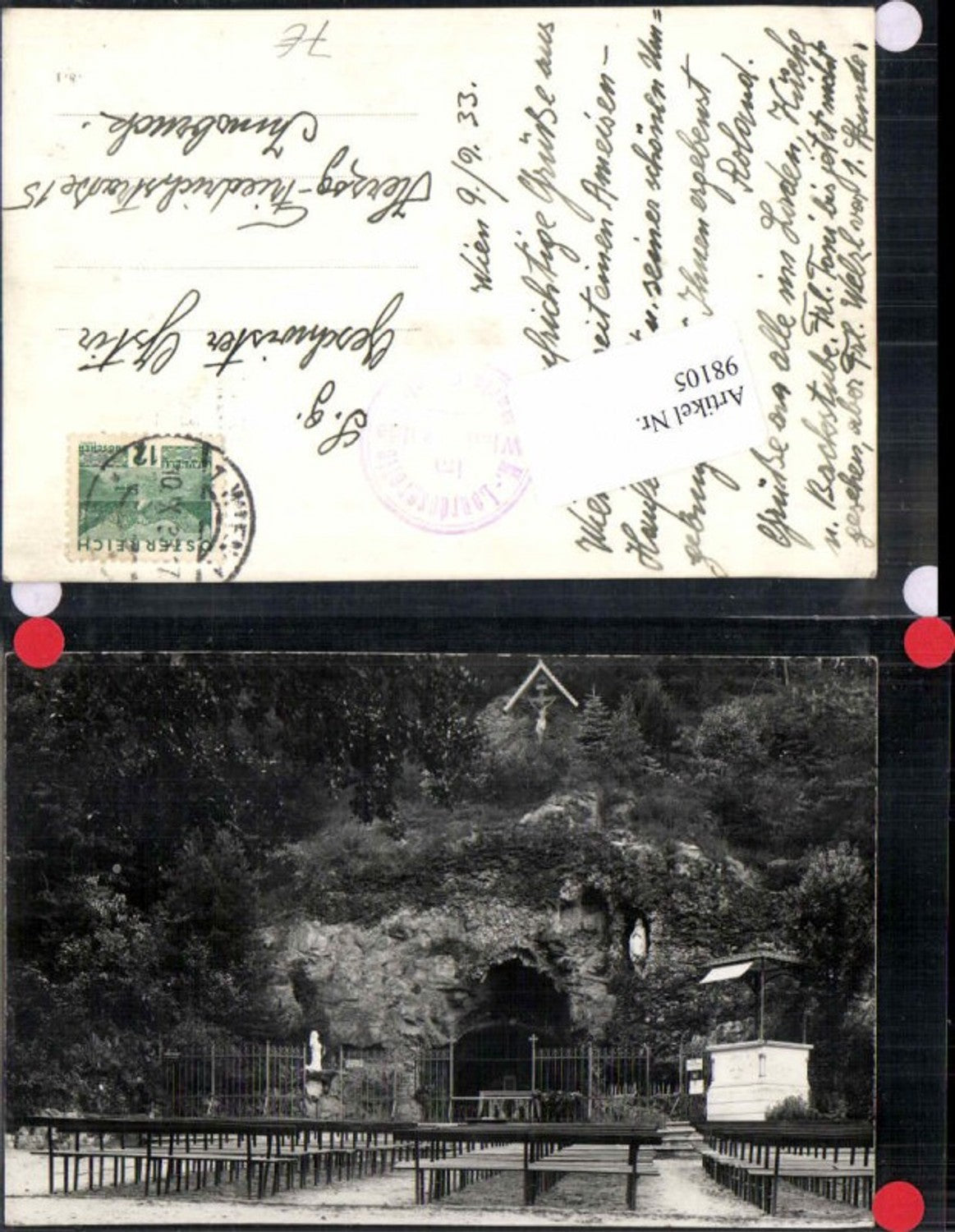 98105,FotoAK Wienerwald Lourdesgrotte Maria Gugging