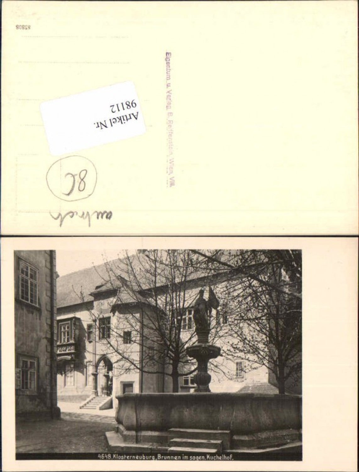 98112,FotoAK Klosterneuburg b. Wien Brunnen Kuchelhof