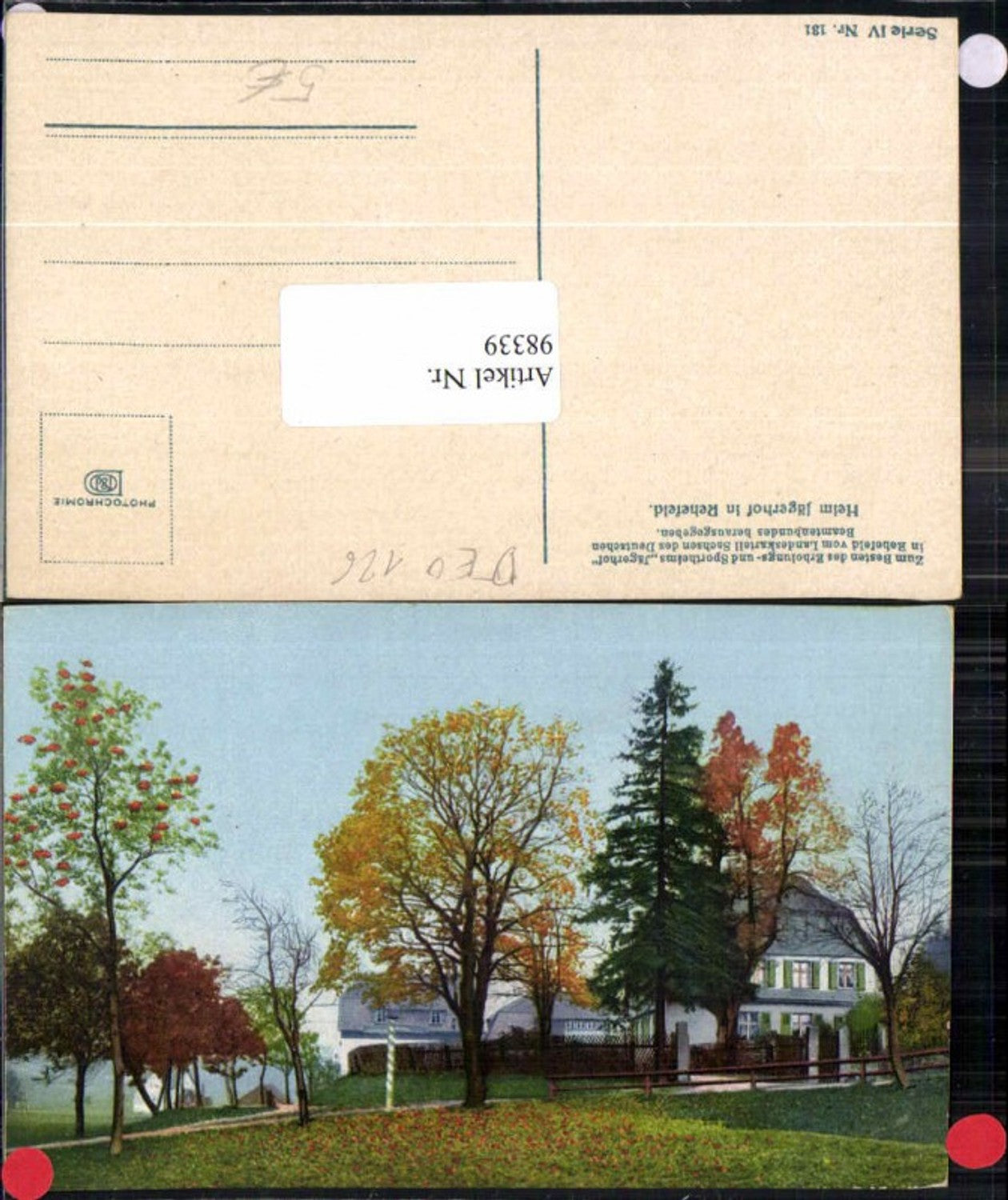 98339,Photochromie 4-131 Jägerhof b. Rehefeld Zaunhaus Altenberg