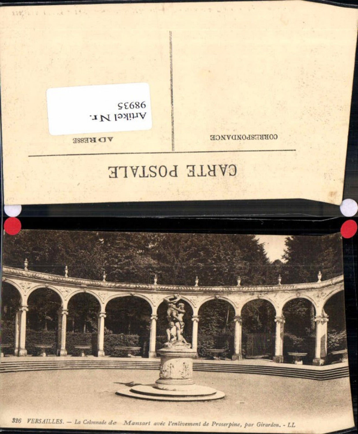 98935,Versailles Le Colonnade mansart pub LL 326