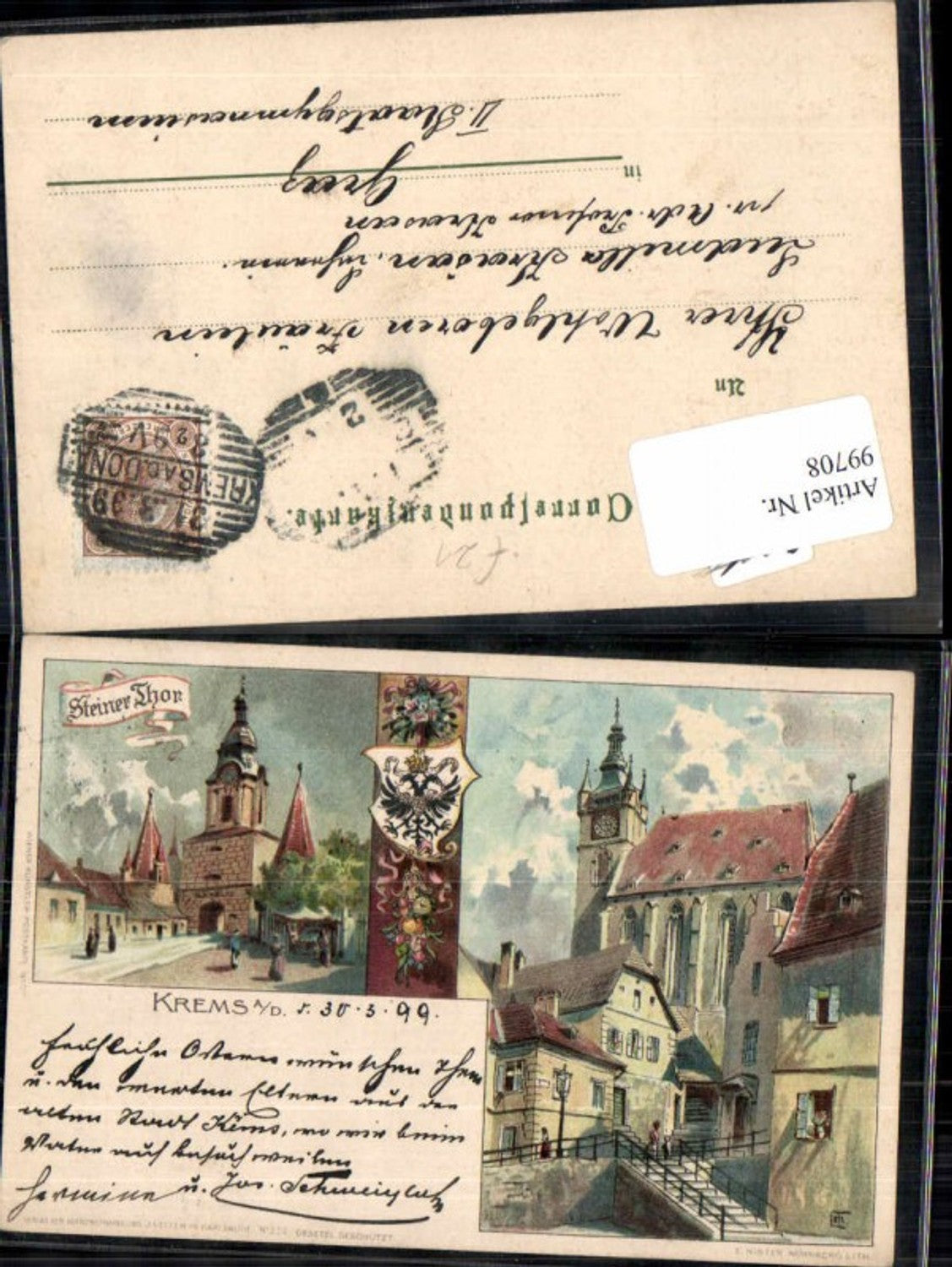 99708,Tolle rare AK Krems a.d. Donau L.H. Schmidt sign. Velten Verlag