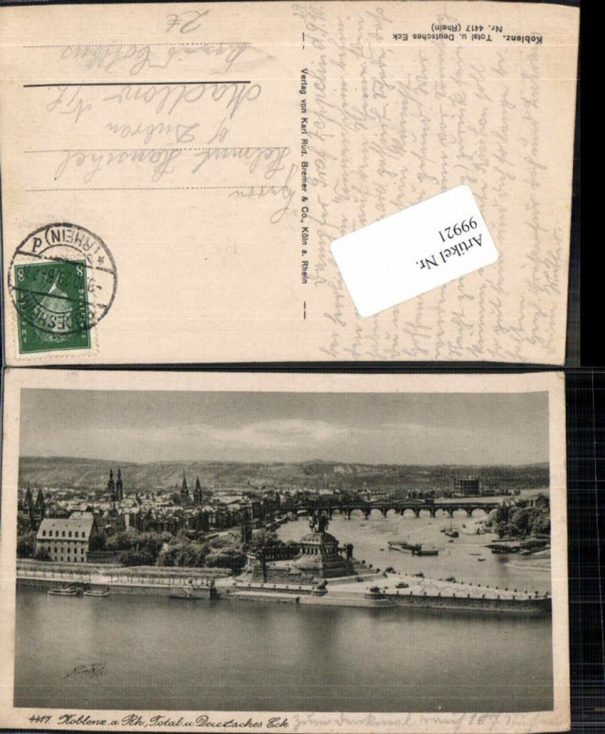 99921,Koblenz am Rhein Deutsches Eck Denkmal