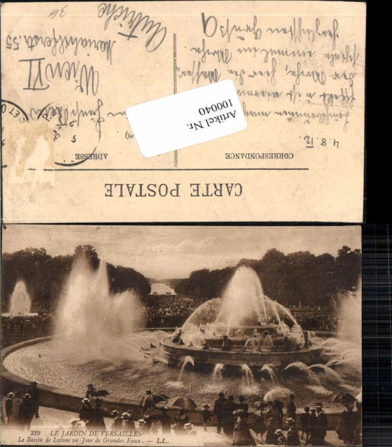 100040,Versailles Brunnen de Jardin pub LL. 329