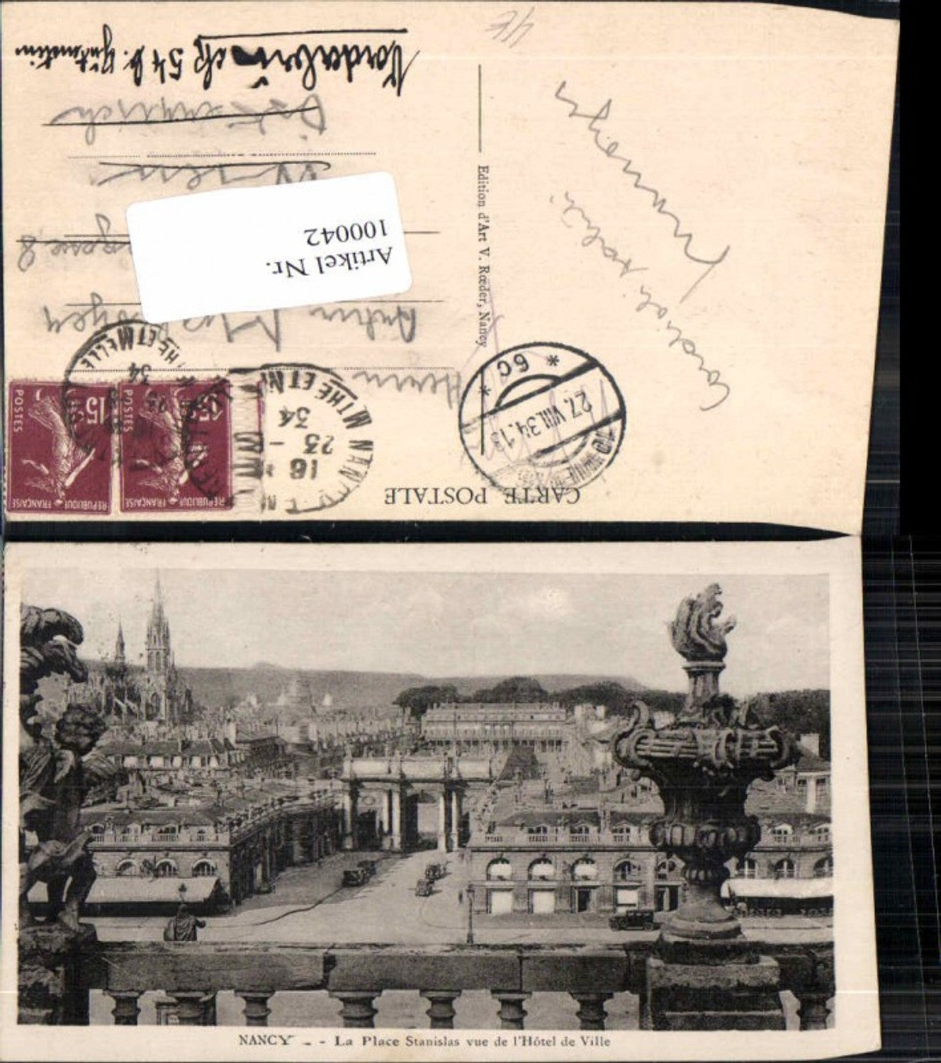 100042,Nancy La Place Stanislas Hotel de Ville