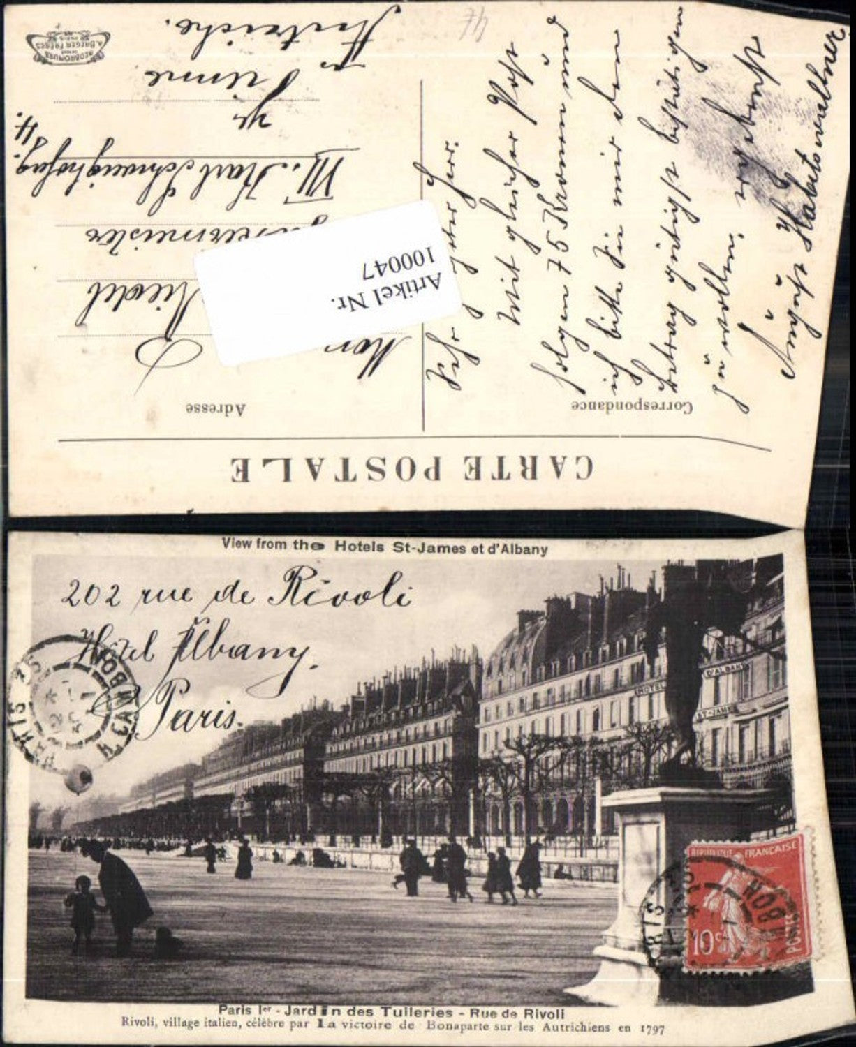 100047,Paris 1er Jardin des Tuileries Rue de rivoli