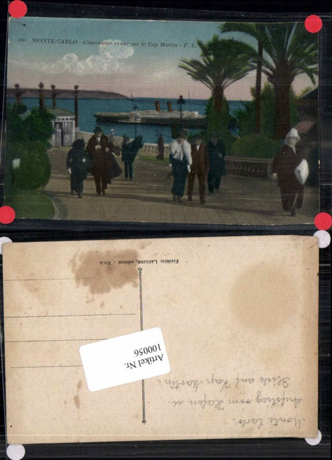 100056,Monte Carlo Cap Martin Dampfer Leute Ufer Hafen