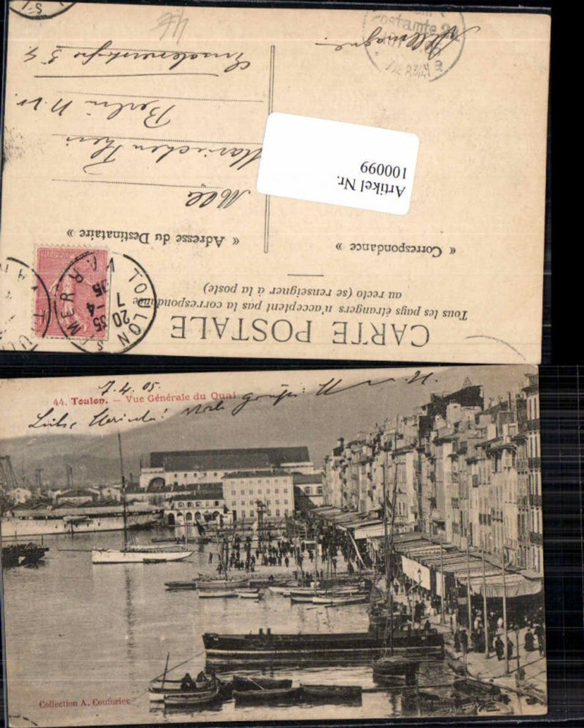 100099,Toulon Vue generale du quai hafen