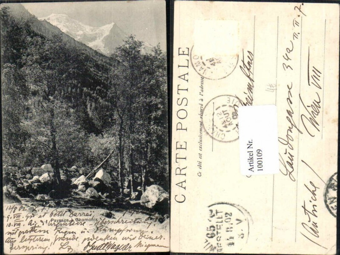 100109,Paysage Chamonix 1905