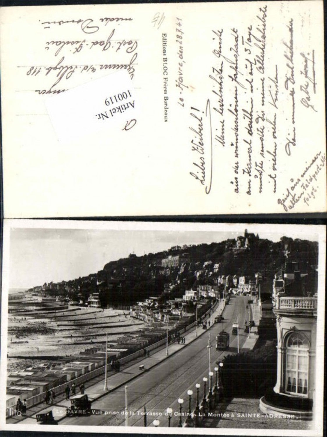 100119,Le Harve Vue Prise de la terrasse Casino