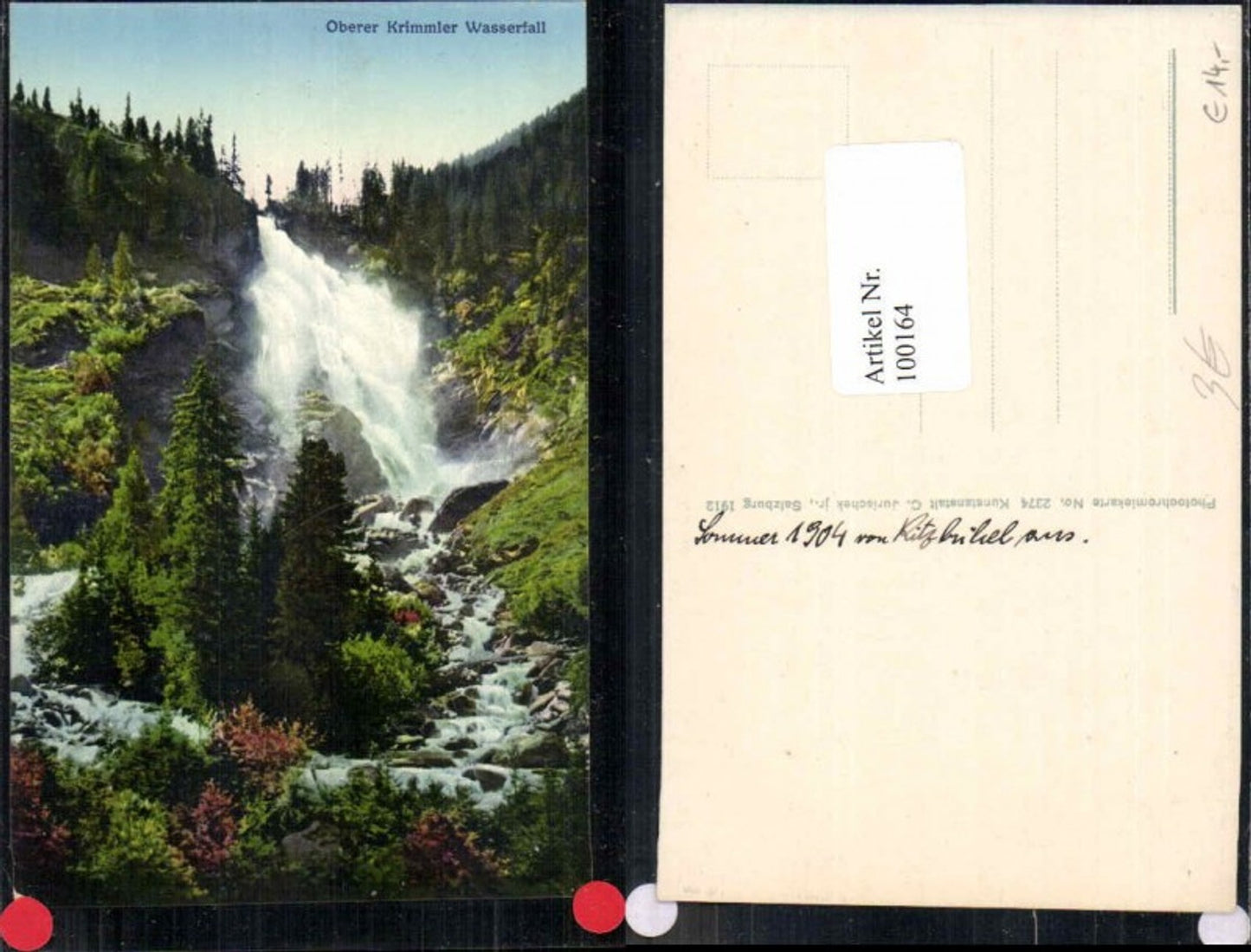 100164,Oberer Krimmler Wasserfall Krimml COLOR 1912