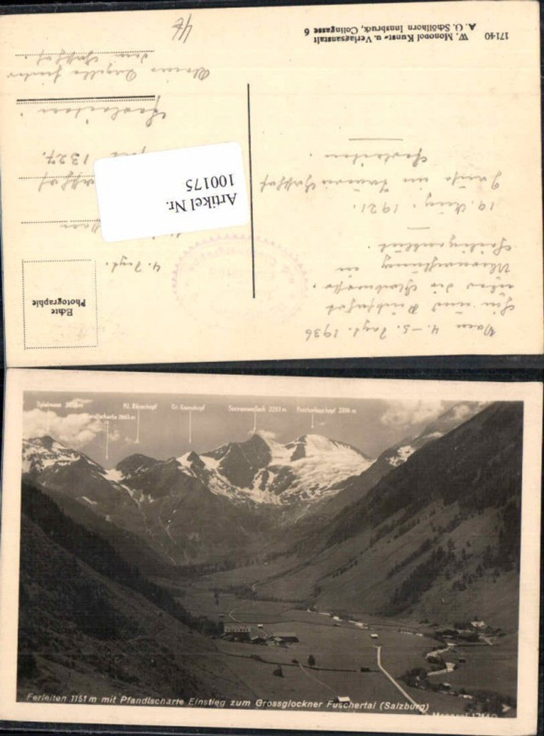 100175,Ferleiten m. Pfandlscharte Fuschertal