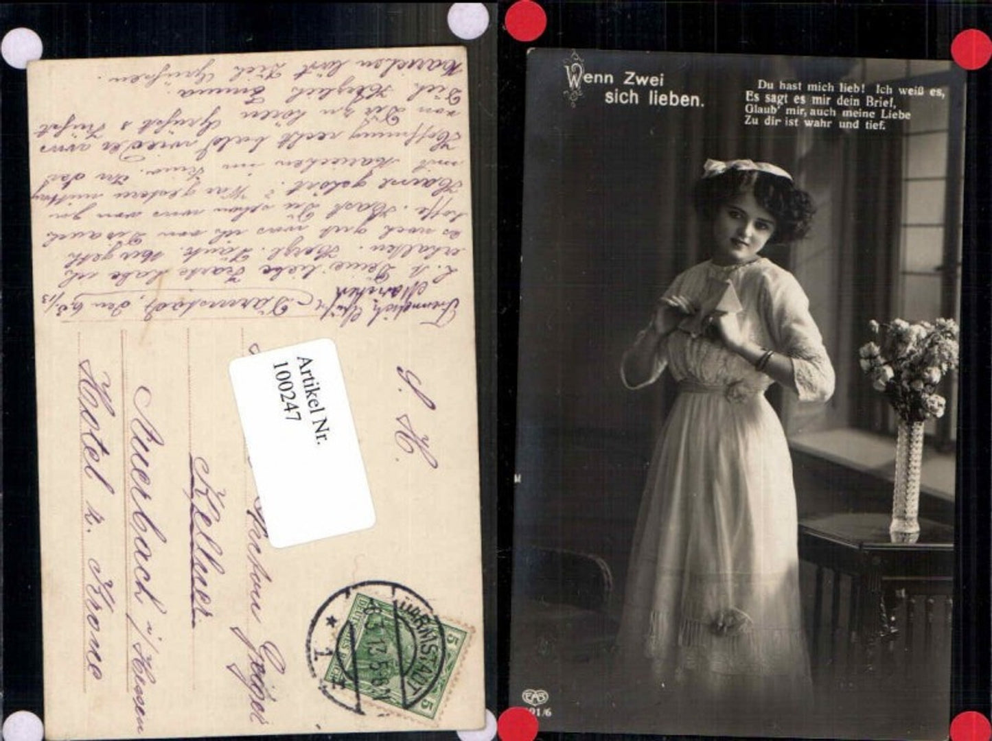 100247,EAS Schöne Frau Girl m. Kleid Fashion Mode Flower