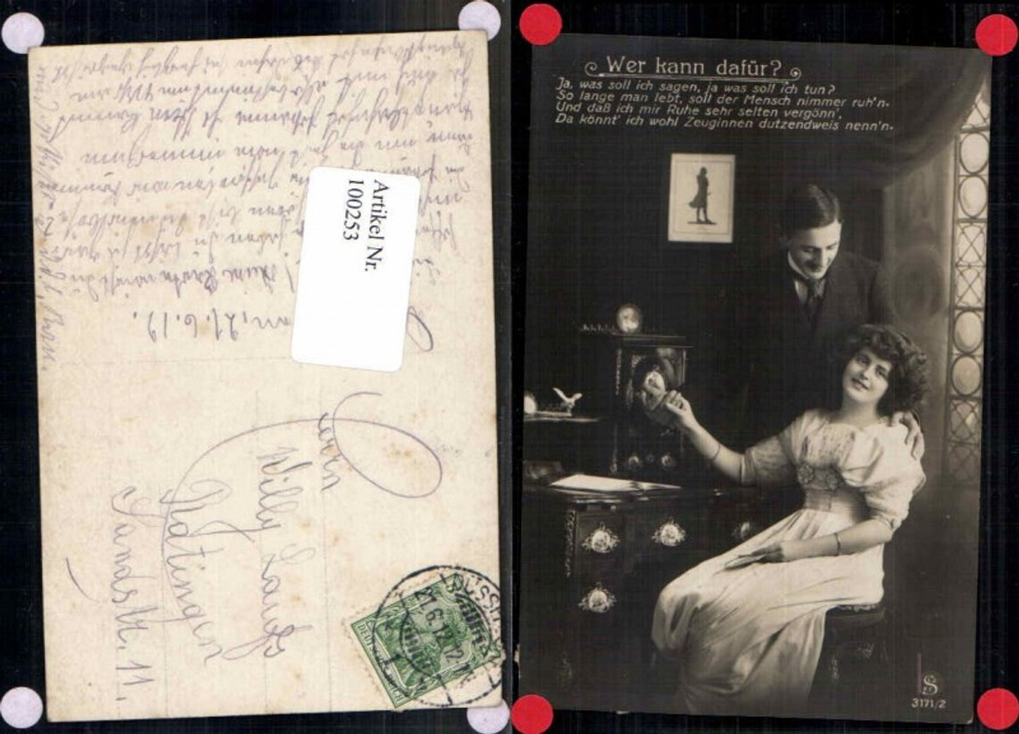 100253,Liebespaar Girl m. Mann Frau Wer kann dafür