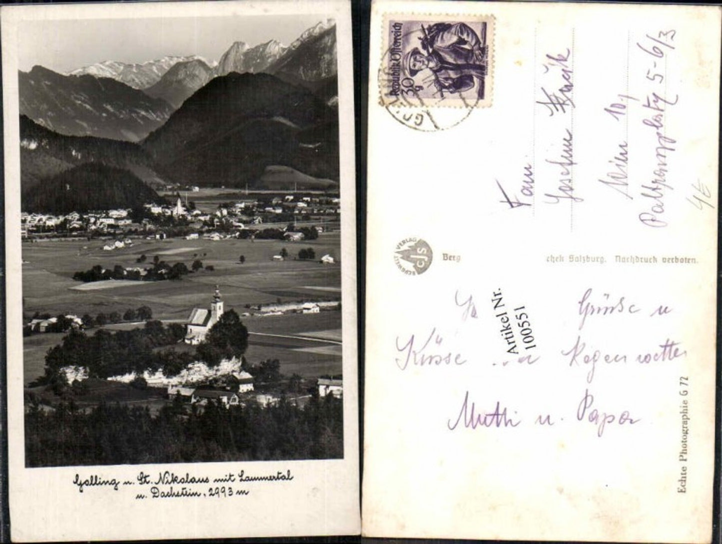 100551,Golling St Nikolaus Lammertal Dachstein
