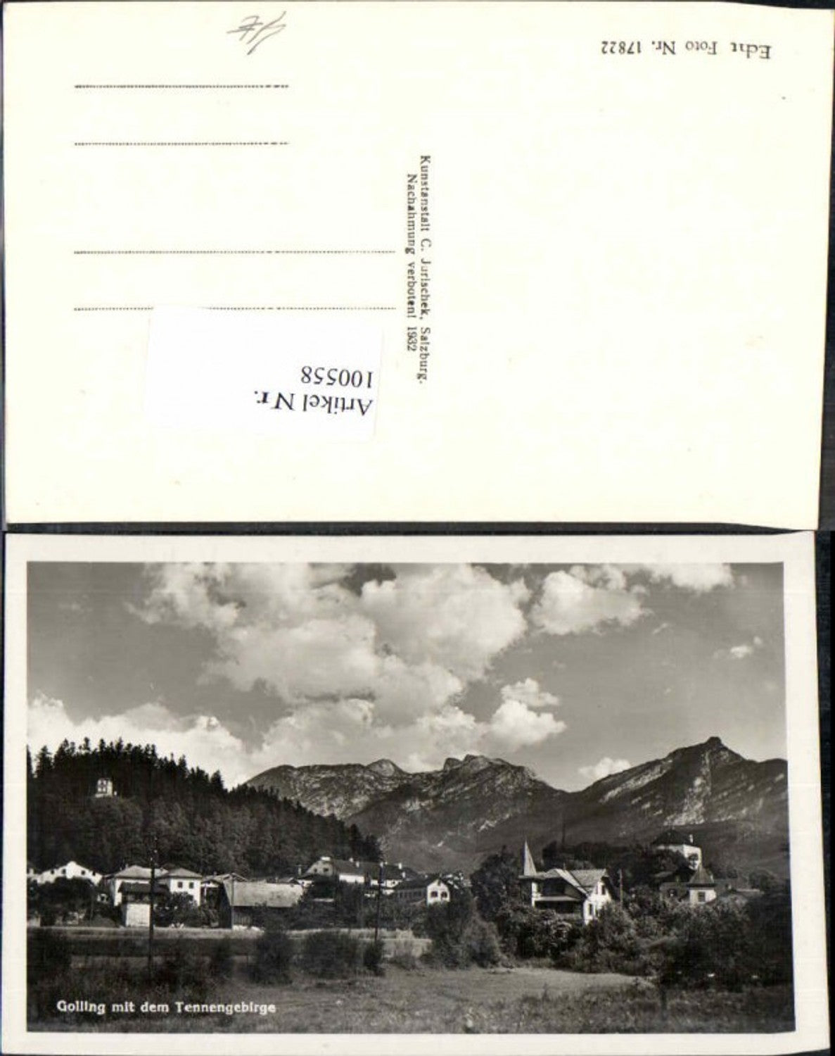 100558,Golling m. Tennengebirge Häuserpartie