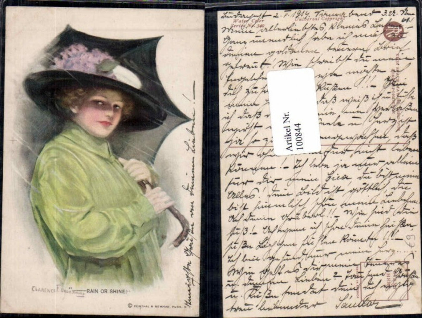 100844,Reinthal Newman 349 Edwardian Fashion Hut Hat Clarence Underwood