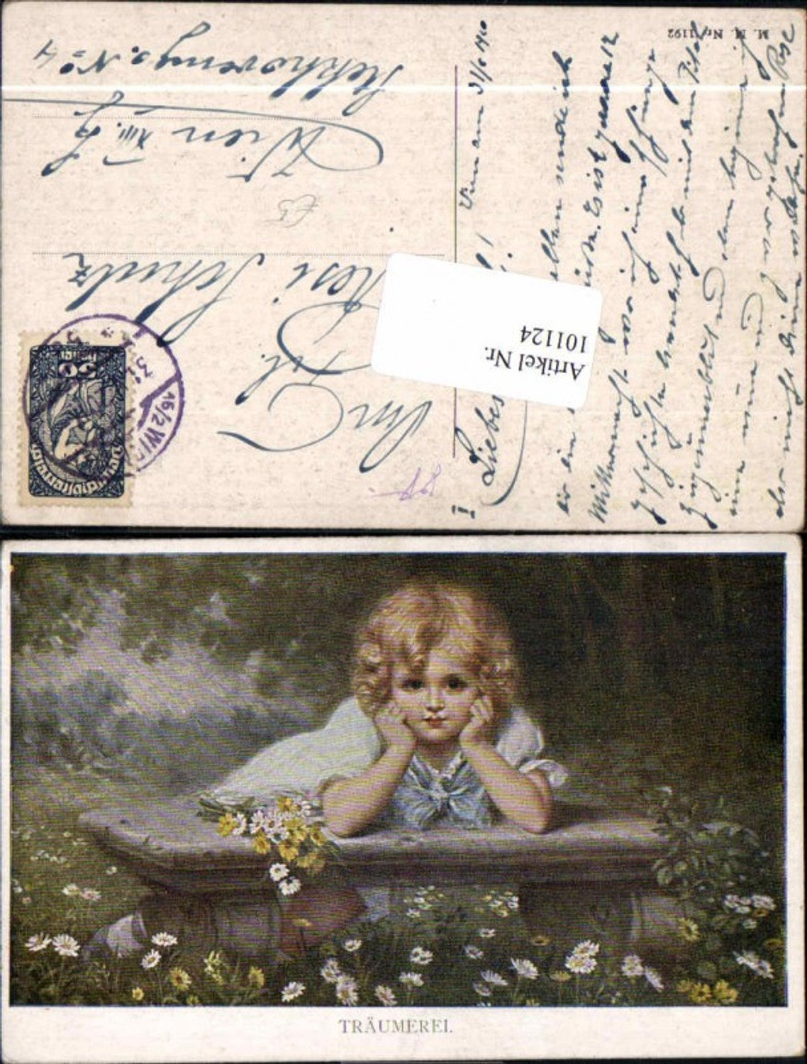 101124, M. Munk Vienna 1192 New Year's Flowers Girl