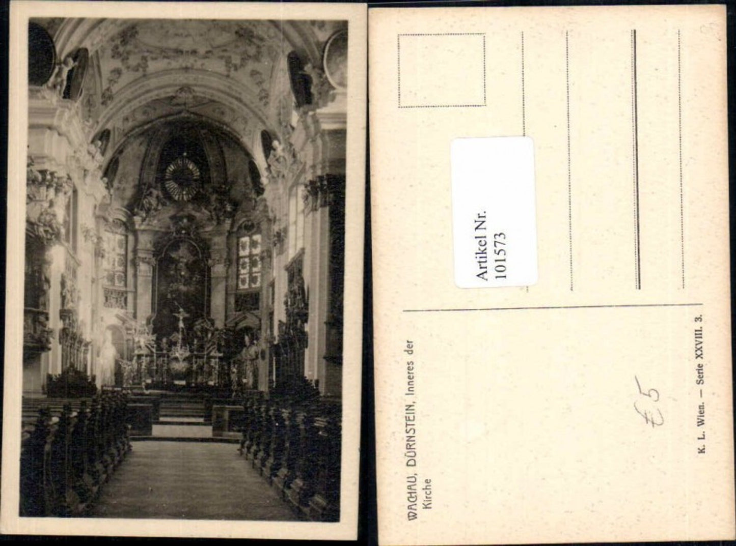 101573,Wachau Dürnstein Inneres d. Kirche Kilophot XXVIII-3