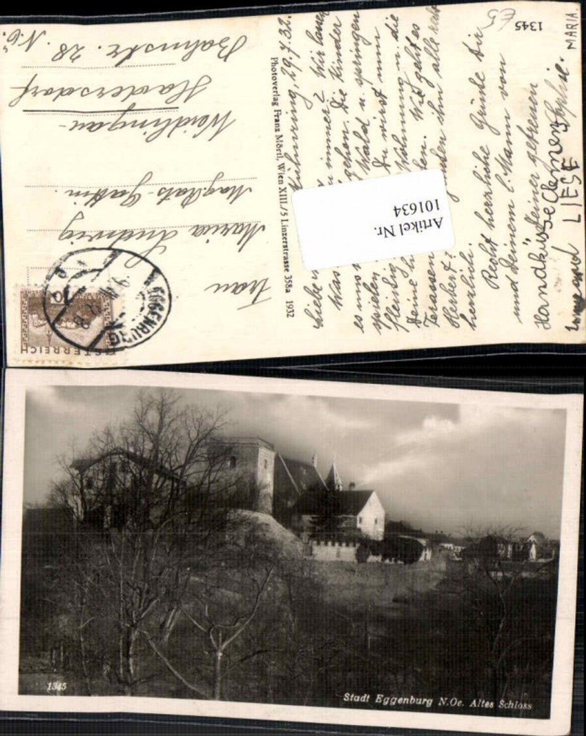 101634,Stadt Eggenburg Altes Schloss 1932