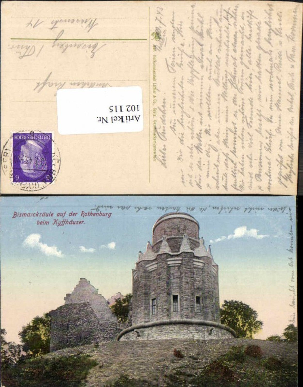 102115, Bismarck Column Bismarck Rothenburg Kyffhäuser Steinthaleben