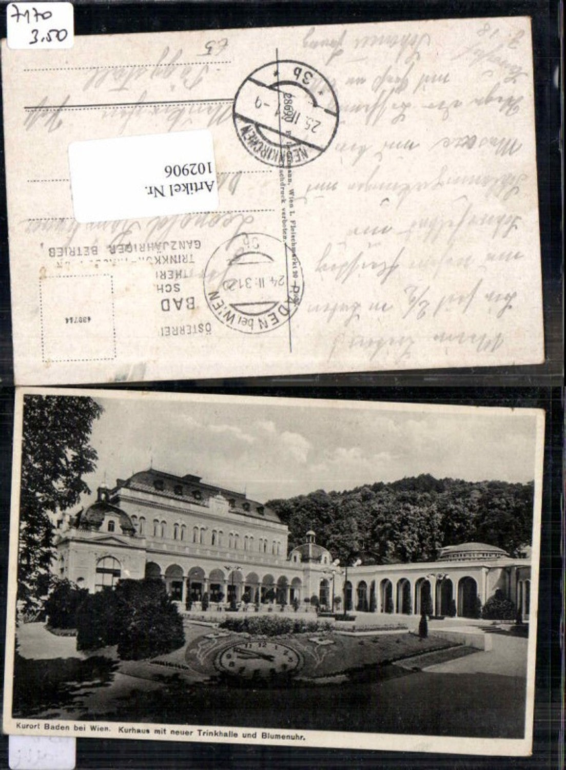 102906,Baden b. Wien Casino Blumenuhr