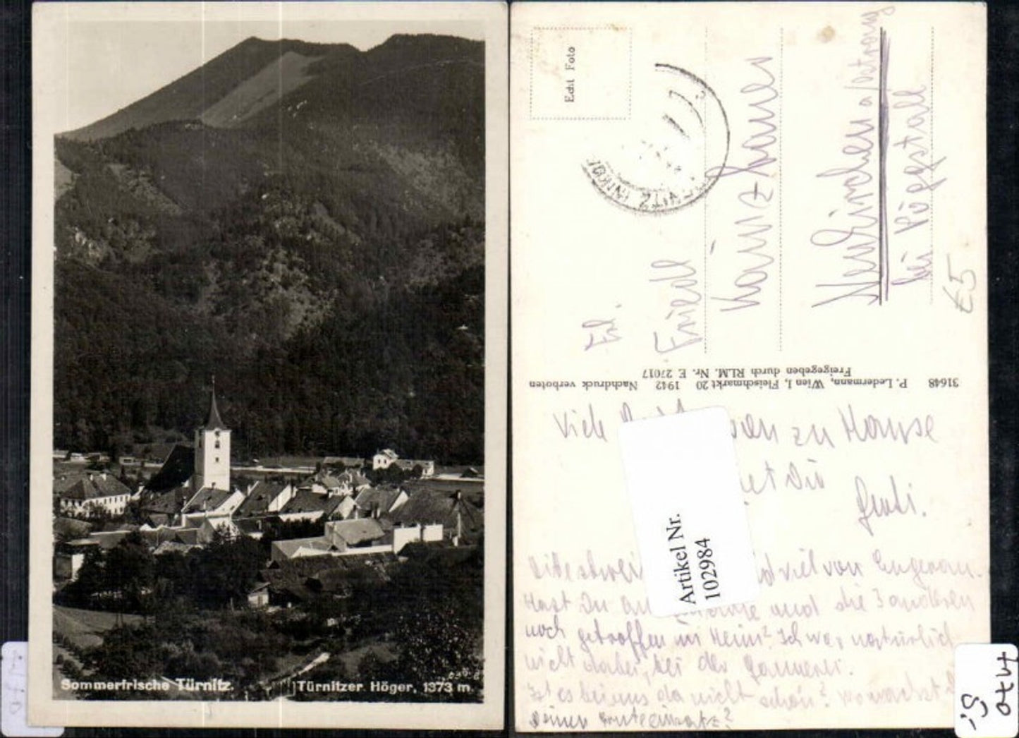 102984,Sommerfrische Türnitz 1942