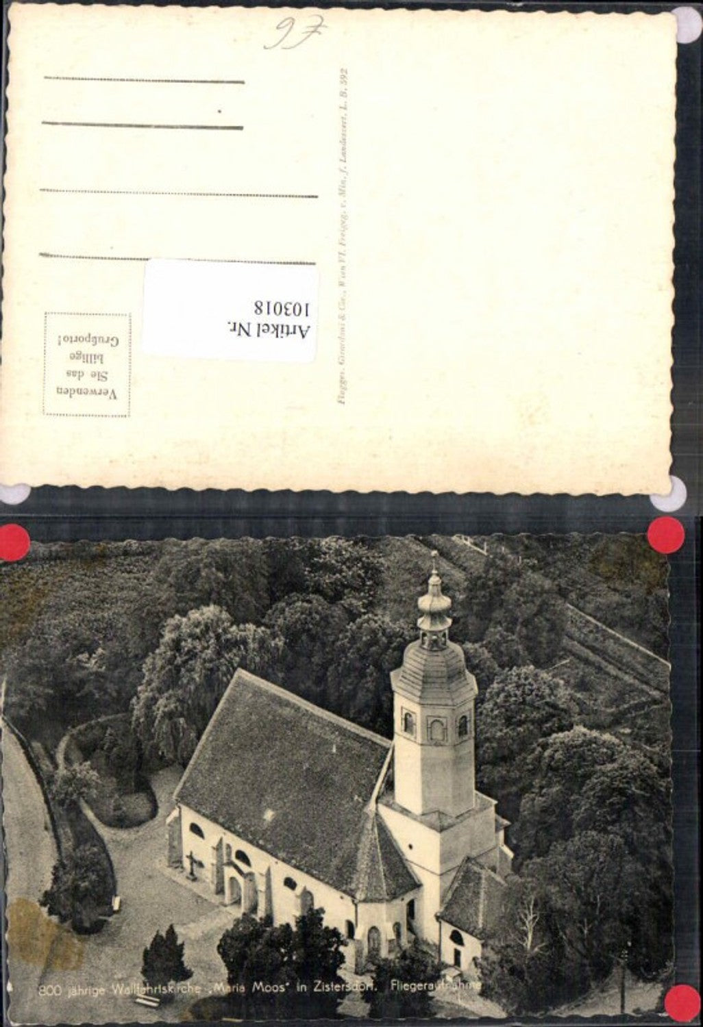 103018,Fliegeraufnahme Maria Moos b. Zistersdorf