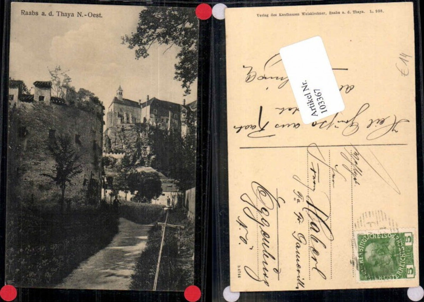 103367,Raabs a.d. Thaya Rare Wegpartie 1910