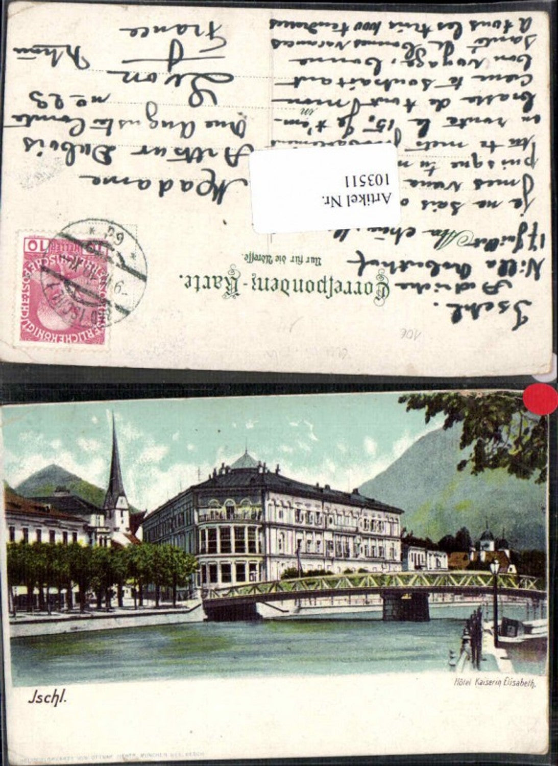 103511,Ischl Hotel Kaiserin Elisabeth Heliocolorkarte pub Zieher