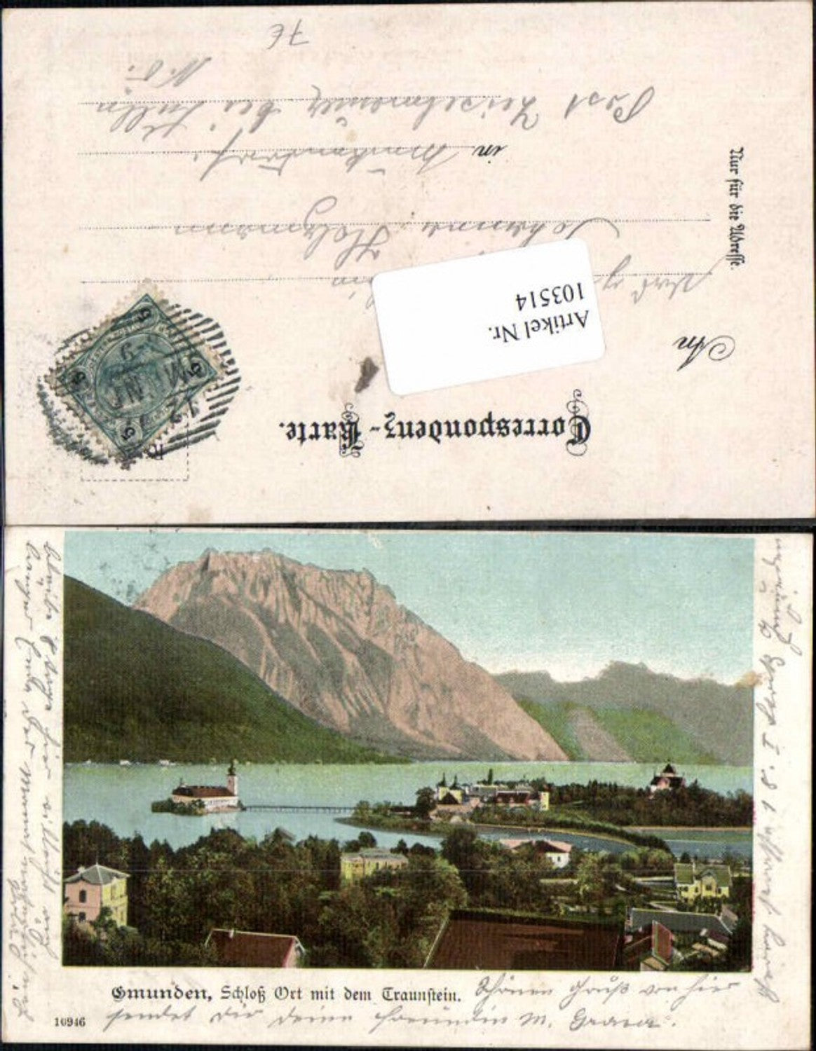 103514,Gmunden Schloss Orth m. Traunstein 1900