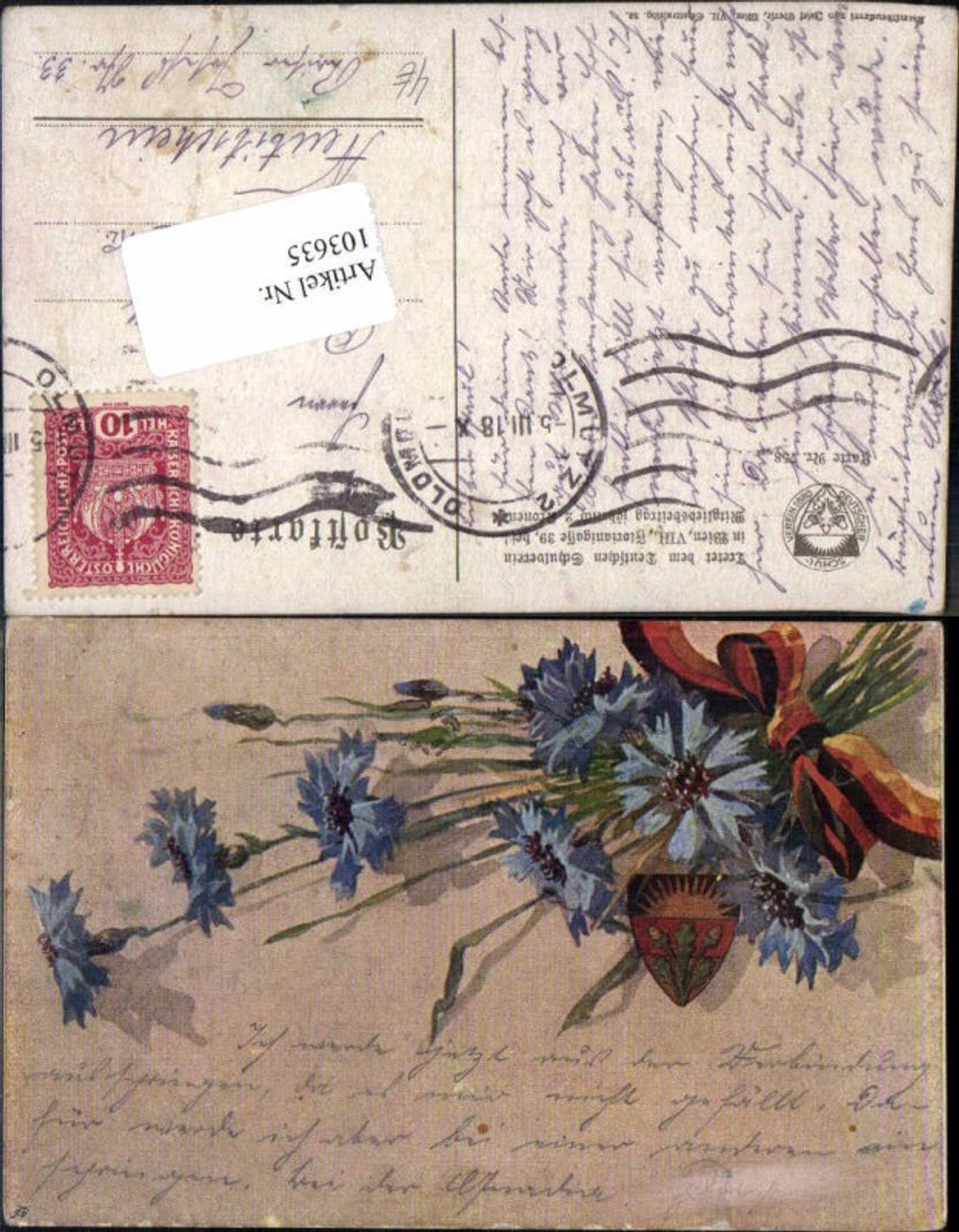 103635,Dt. Schulverein 758 Patriotik Blumen Wappen