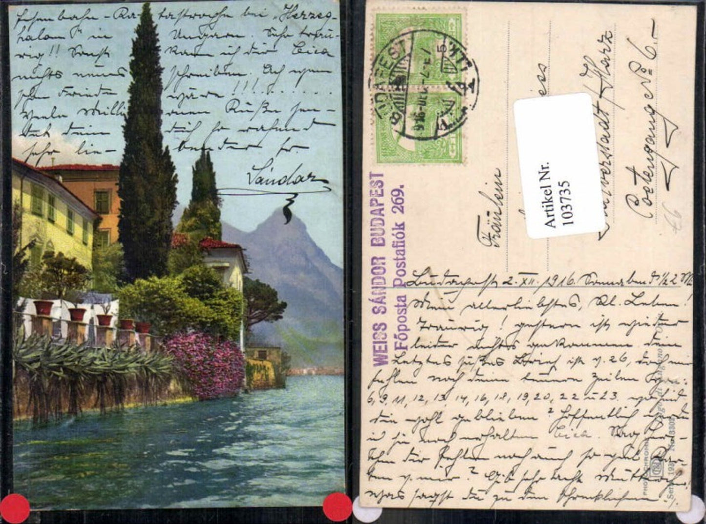 103735,Photochromie Ser 193-3302 Lago di Lugano Oria