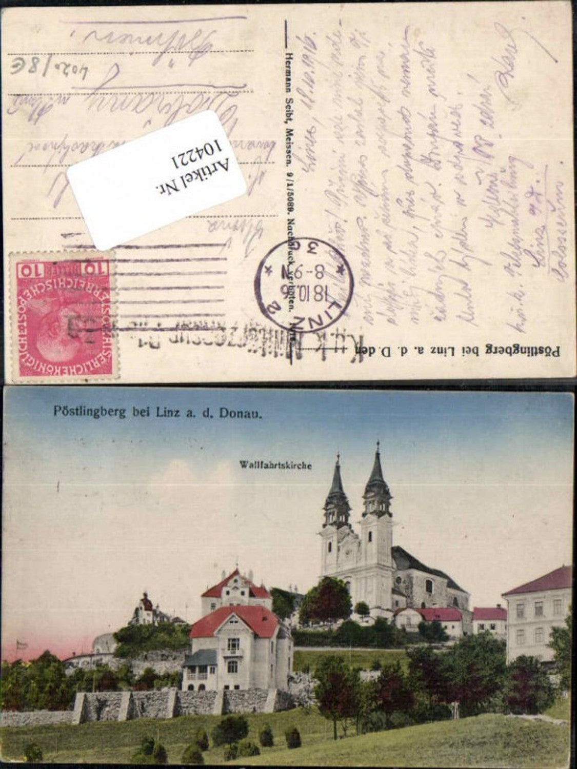 104221,Linz a.d. Donau Pöstlingberg Häuseransicht 1916