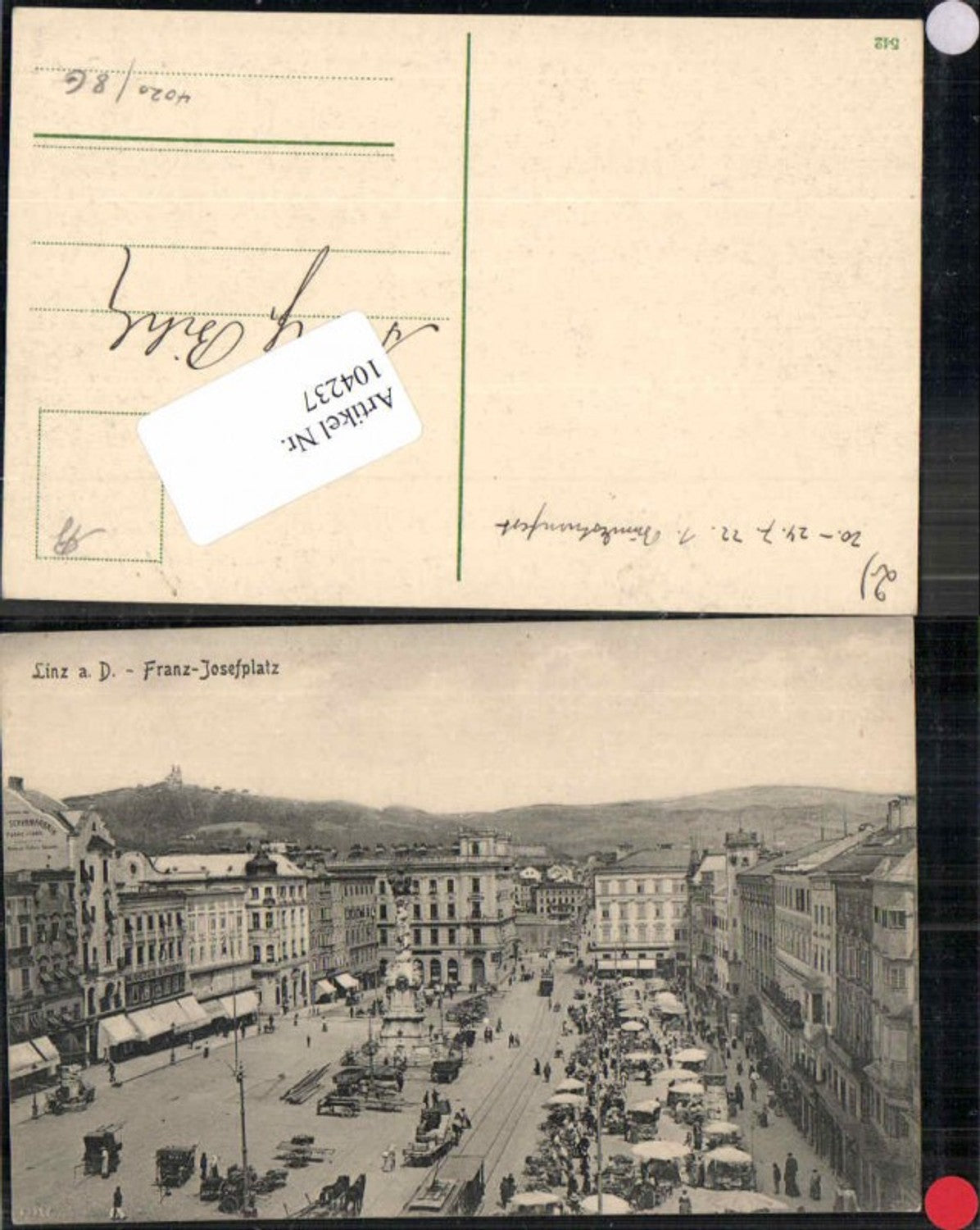 104237,Linz a.d. Donau Franz Josefs Platz Markt 1912